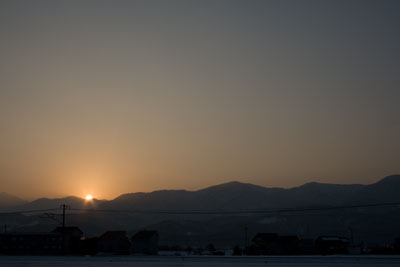 貴重な冬の夕日