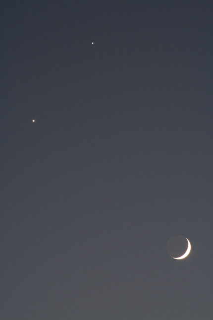 木星と金星と月、最接近遭遇