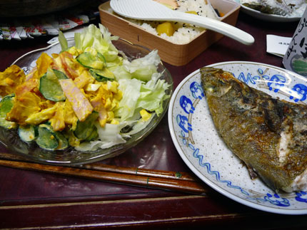 パンプキンサラダに、カレイの焼き物