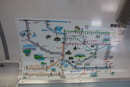 電車内にあった路線図