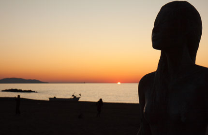 日本海に沈む夕日