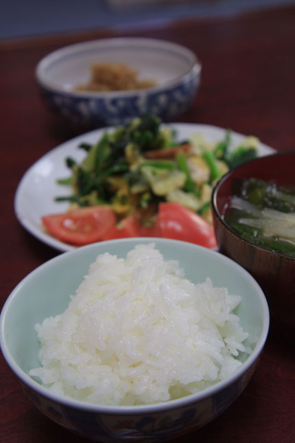 野菜炒めと一緒に