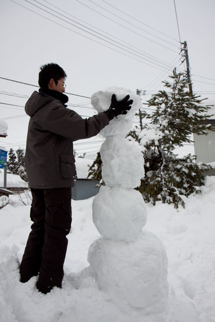 雪玉が多くなって行く