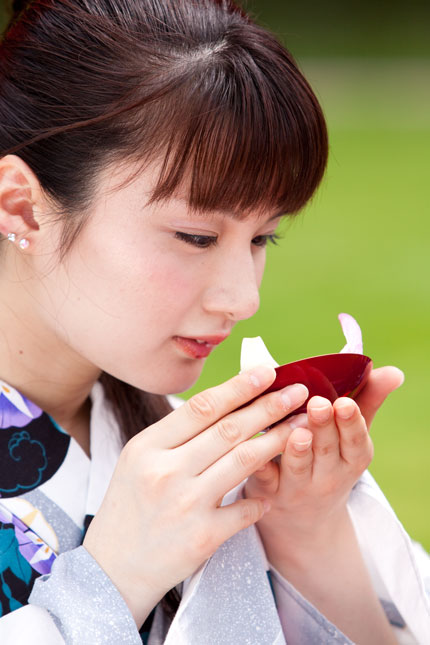 蓮の花酒で一杯