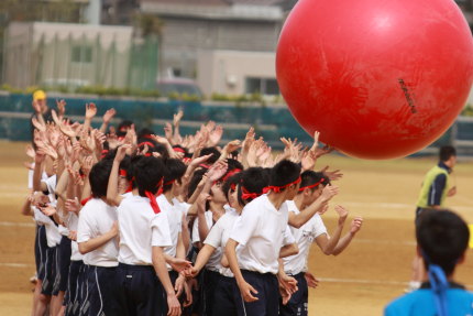 全学年による大玉送り