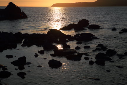 日本海に沈む夕日