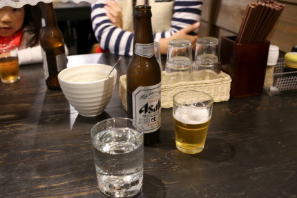 日本酒君の井1合と瓶ビール小瓶1本