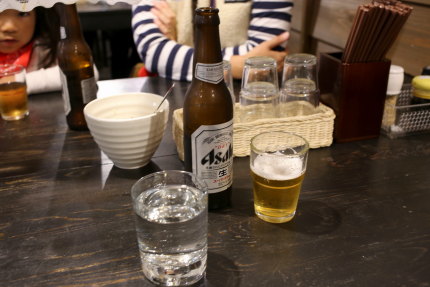 日本酒君の井1合と瓶ビール小瓶1本