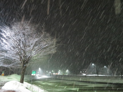 雪交じりの天候