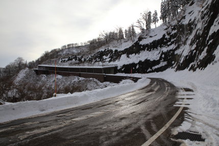 道路上は、雪が消えていました