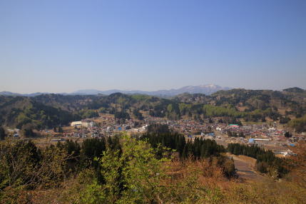 松代の町と山々