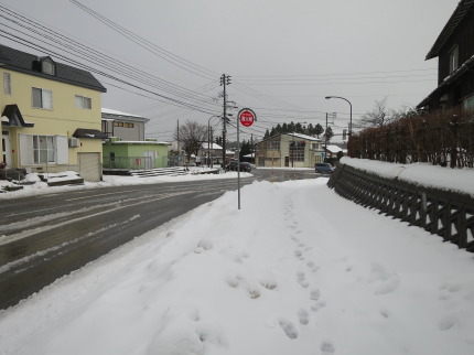 歩道に雪