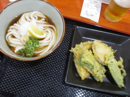 ぶっかけうどんに天ぷら