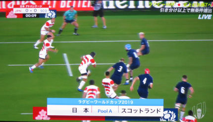 ラグビーWorld Cup 日本対スコットランド戦