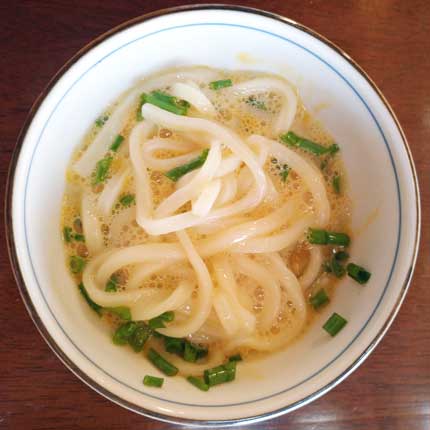 ぶっかけ卵うどん醤油無し