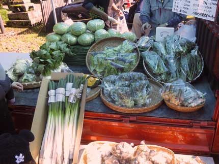 地元農家の方が野菜を売っていました