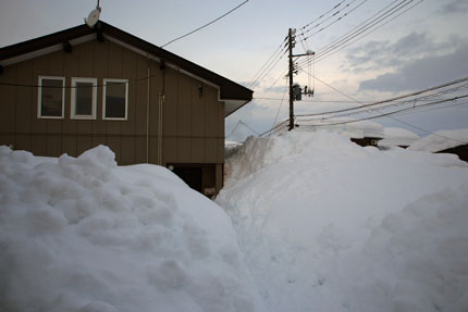 1月11日(月・祝)上越市大貫の雪の状態