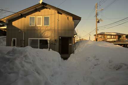 1月25日(月)、上越市大貫の雪