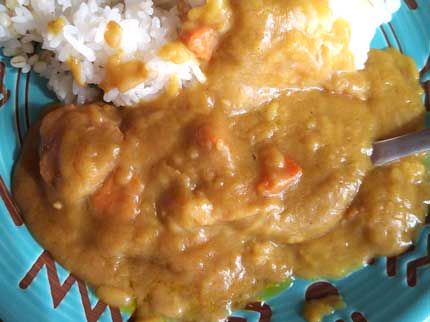 黄色い色のカレー
