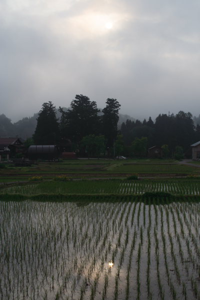 朝日と荻ノ島地区の田